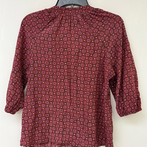 Joie Burgundy Geometric Blouse Size XS - Picture 2 of 5